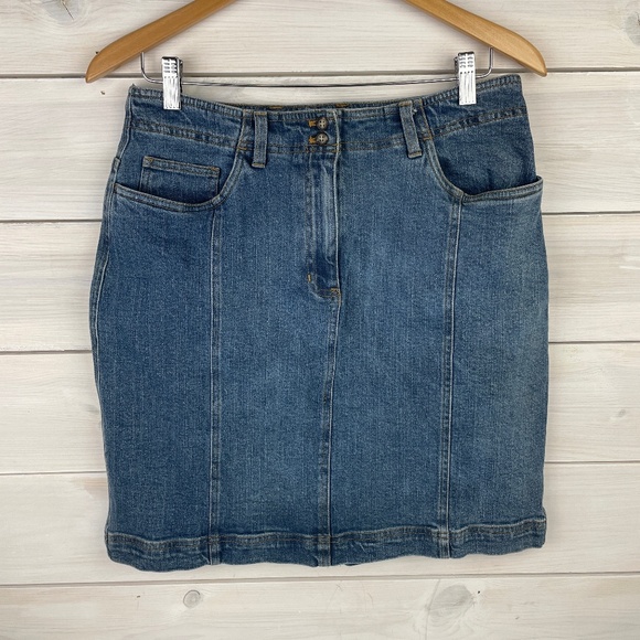 Jones Sport Stretch Blue Jean Denim Mini Skirt - Picture 1 of 5